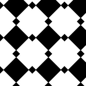 Black & White Interlocking Diamond Squares