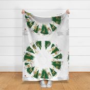 Snowy Winter Deer Forest Christmas  44“ Tree Skirt