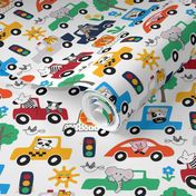 Playroom Cute Animals Riding in Cars and Trucks Small Scale