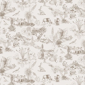 Big Bend Toile Taupe, Medium scale