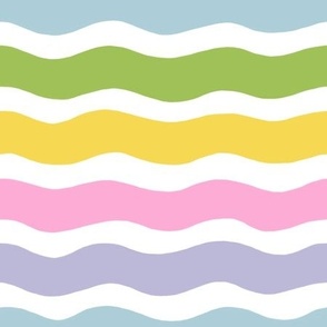 LARGE Colorful Organic Hand-Drawn Waves for Happy Summer Vibes