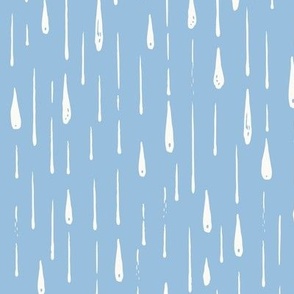 Rain drops on sky blue