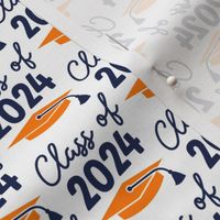 Class of 2024 Graduation in orange and navy blue