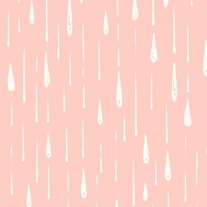 Rain drops on pastel peach pink