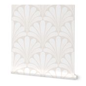 Neutral minimalist cream and white art deco scallop fan - ombre
