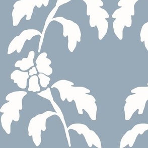 French Floral Vines_ Sherwin Williams Aleutian Blue