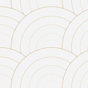 Textured and tonal wallpaper challenge : Yellow golden circles in scale pattern on light beige background