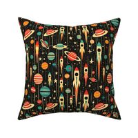 Retro Rocketship Odyssey Pattern