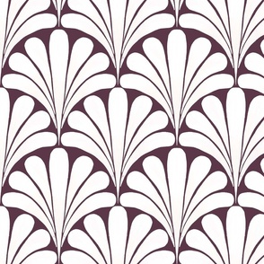 Rich Plum art deco scallop scales - ombre