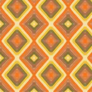 Oriental ogee kelim ikat rug orange yellow 