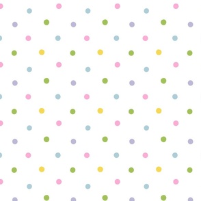 SMALL Happy Colorful Hand-Drawn Polka Dots on a white background