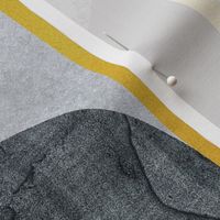 Abstract geometric textured drops // large jumbo scale // grunge grey tones linen texture black and gold texture dots circles and stripes art deco modern look wallpaper