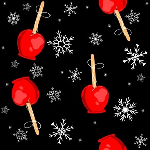 christmas red candy apples black 