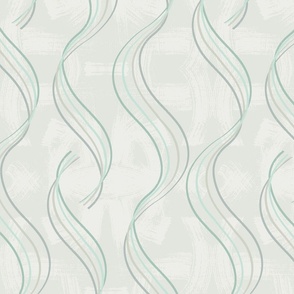 big// Textured toned vertical wave lines ribbons Green