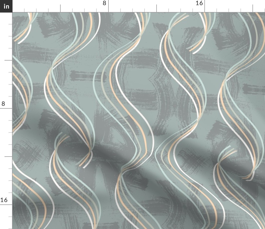 big// Textured toned vertical wave lines ribbons Original Dust grey