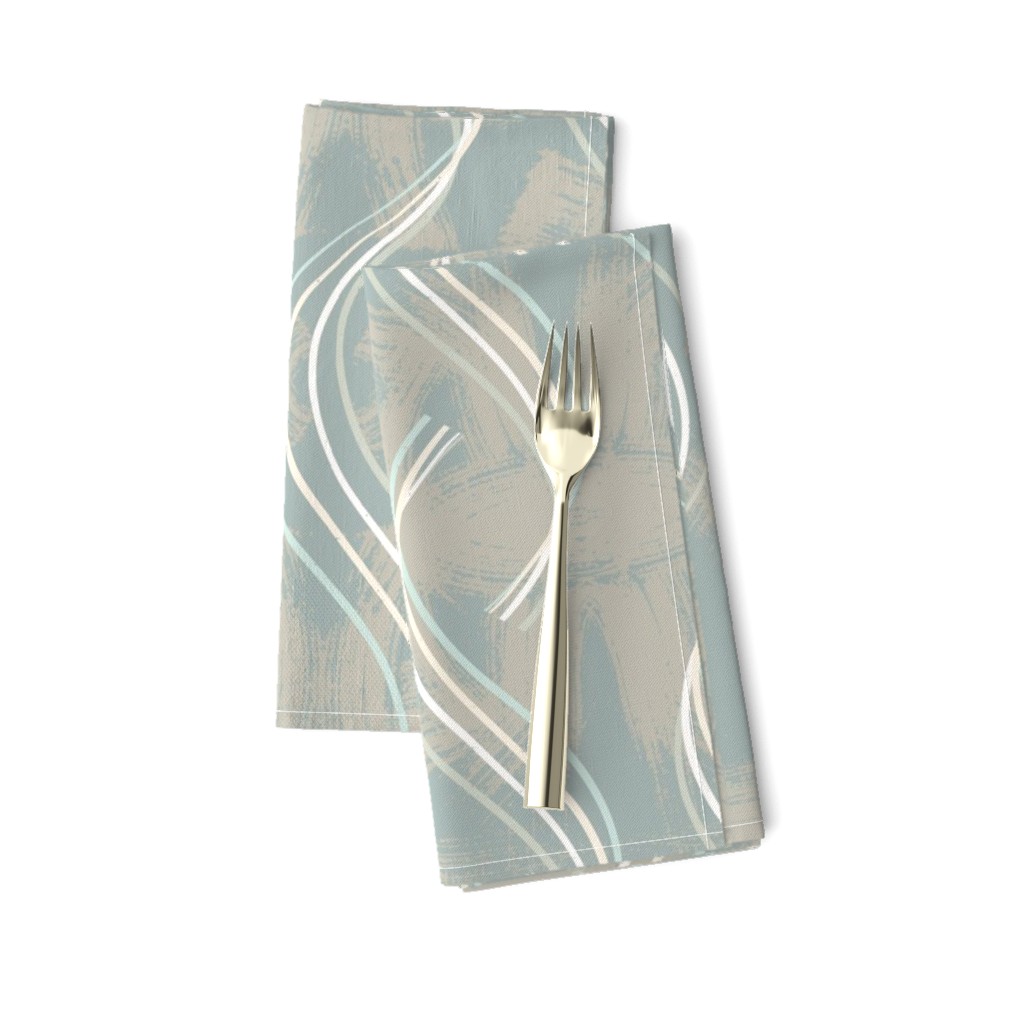 big// Textured toned vertical wave lines ribbons Original Teal