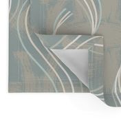 big// Textured toned vertical wave lines ribbons Original Teal