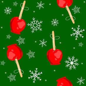 christmas red candy apples green 