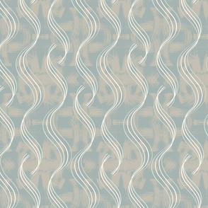 medium// Textured toned vertical wave lines ribbons Original Teal
