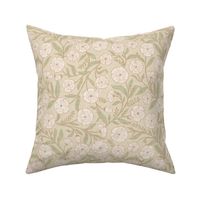 Indian Floral Block Print - Eggshell, Neutrals - L - (Spice Blossom)