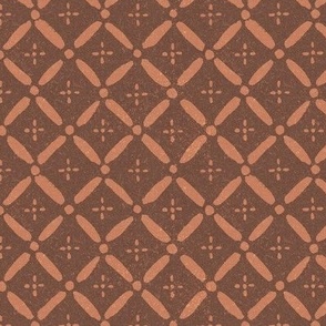 Ethnic Boho Diamonds - Russet Brown, Terra Cotta - M - (Cardamom)