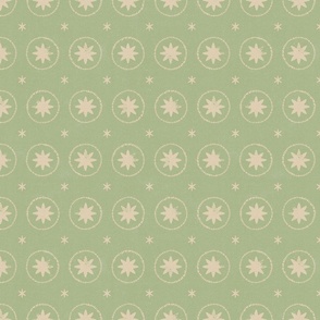 Block Print Stars  - Celadon Green - L - (Gem Palace)