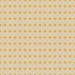 Block Print Stars  - Eggshell Cream, Gold Yellow - M - (Gem Palace)
