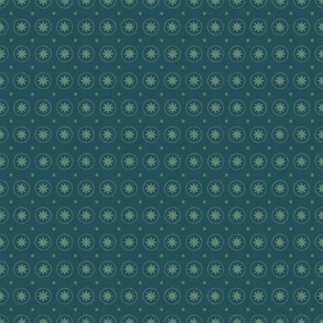 Block Print Stars  - Cerulean Blue, Emerald Green  - M - (Gem Palace)