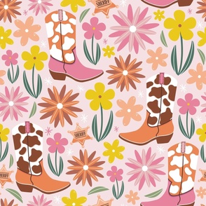 Floral Cowgirl Pattern – Large