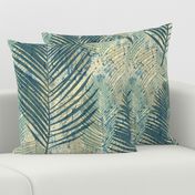 wonderfully weathered palm fronds - soft teal blue, tan and and beige