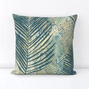 wonderfully weathered palm fronds - soft teal blue, tan and and beige