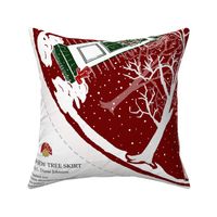 Home For Christmas Snowy Winter Doors 44" Tree Skirt | Red