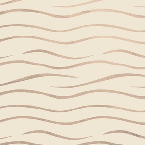 Modern Minimalistic Textured Sandy Waves - Taupe on Creamy Beige Sand