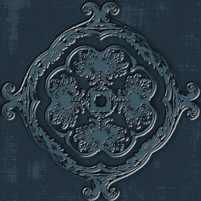 Baroque elegance-tonal texture in blue-large