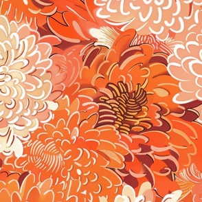 Chrysanthemums in Shade of Peach