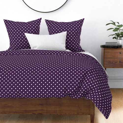 Dark Mauve and White Dots (#48284f)