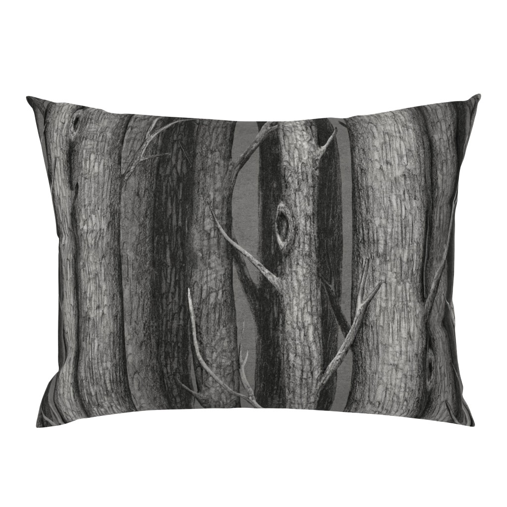 Grayscale Woodland Forest - Gray Tree Trunks & Branches