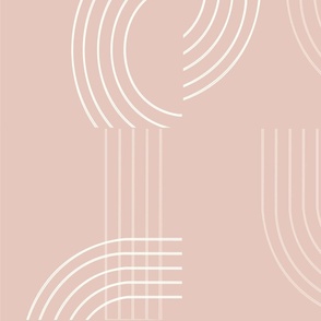 Minimalist Geometric Lines Dusty Rose