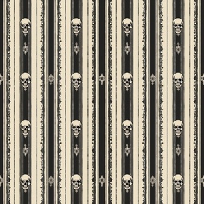 Gothic Stripes and Skulls - Vintage Noir Charm