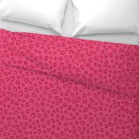 (L) Leopard Spots - textural animal print pattern - bold red on hot pink