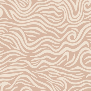 LARGE COASTAL TEXTURED ZEBRA OCEAN WAVES-WARM EARTHY TONAL NEUTRALS DESERT SAND AND WHEAT