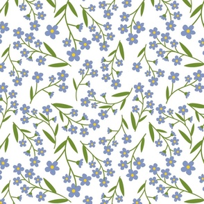 May blooms: simple, minimal pattern with forget-me-nots M