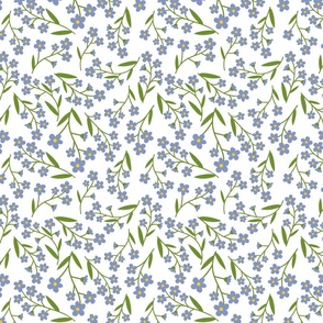 May blooms: simple, minimal pattern with forget-me-nots S