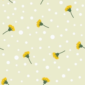 May Blooms: simple coordinate with yellow dandelions L