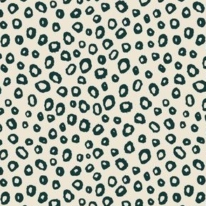 (S) Leopard Spots - textural hand painted monochrome animal print pattern - black on cream