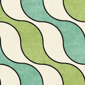 Wavy Abstract in Retro Blue and Green - large 