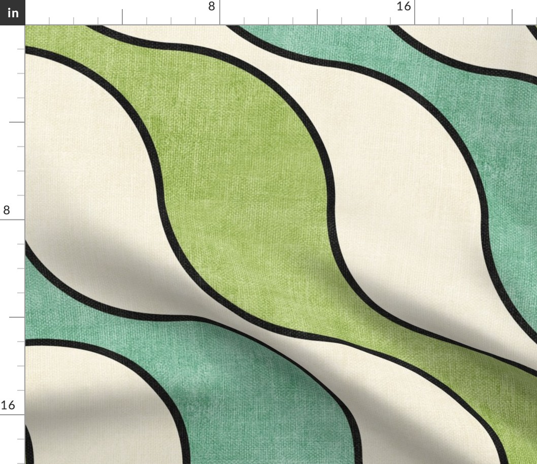 Wavy Abstract in Retro Blue and Green - large 