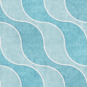 Wavy Abstract in Pale Turquoise Blue - large 
