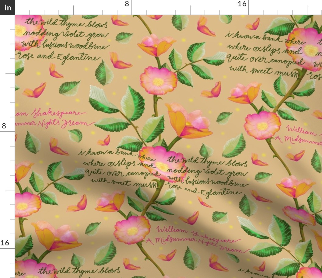 Sweet Briar Rose 4r warm cream background