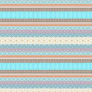 boho stripes horizontal pool orange natural 